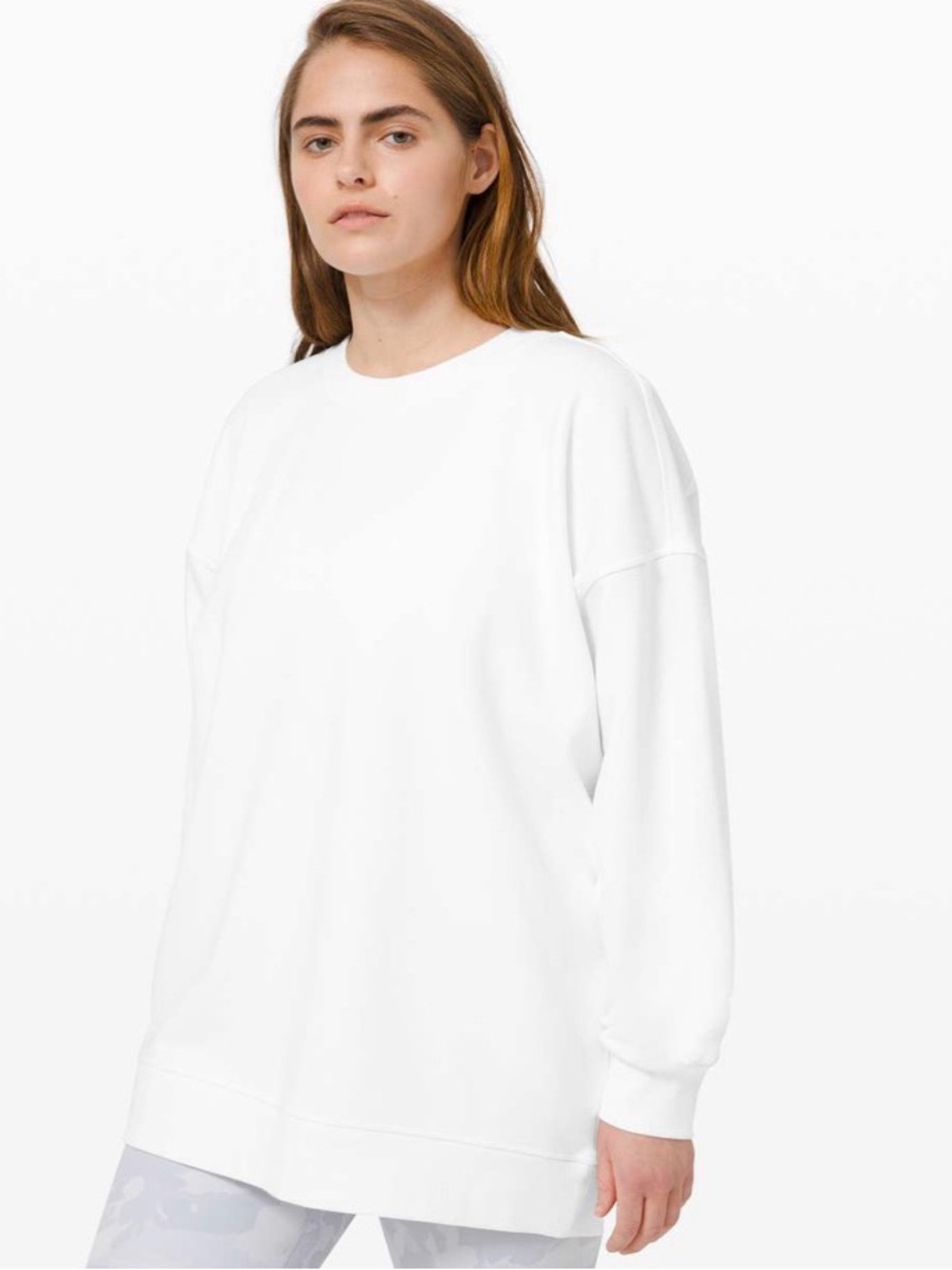 lululemon perfectly oversized white crew size 4